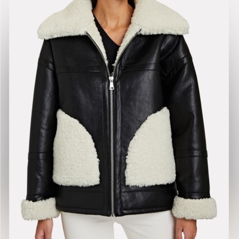 Apparis Vegan Leather and Shearling Coat